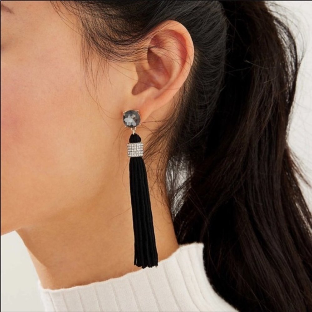LOFT‎ Women's NWT Crystal Wrapped Tassel Earrings